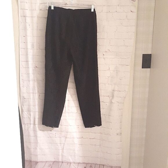 J.Crew Black Lace Skinny Leg Pants,Lined Pockets Elastic Waist sz 2 True to size - Picture 4 of 6